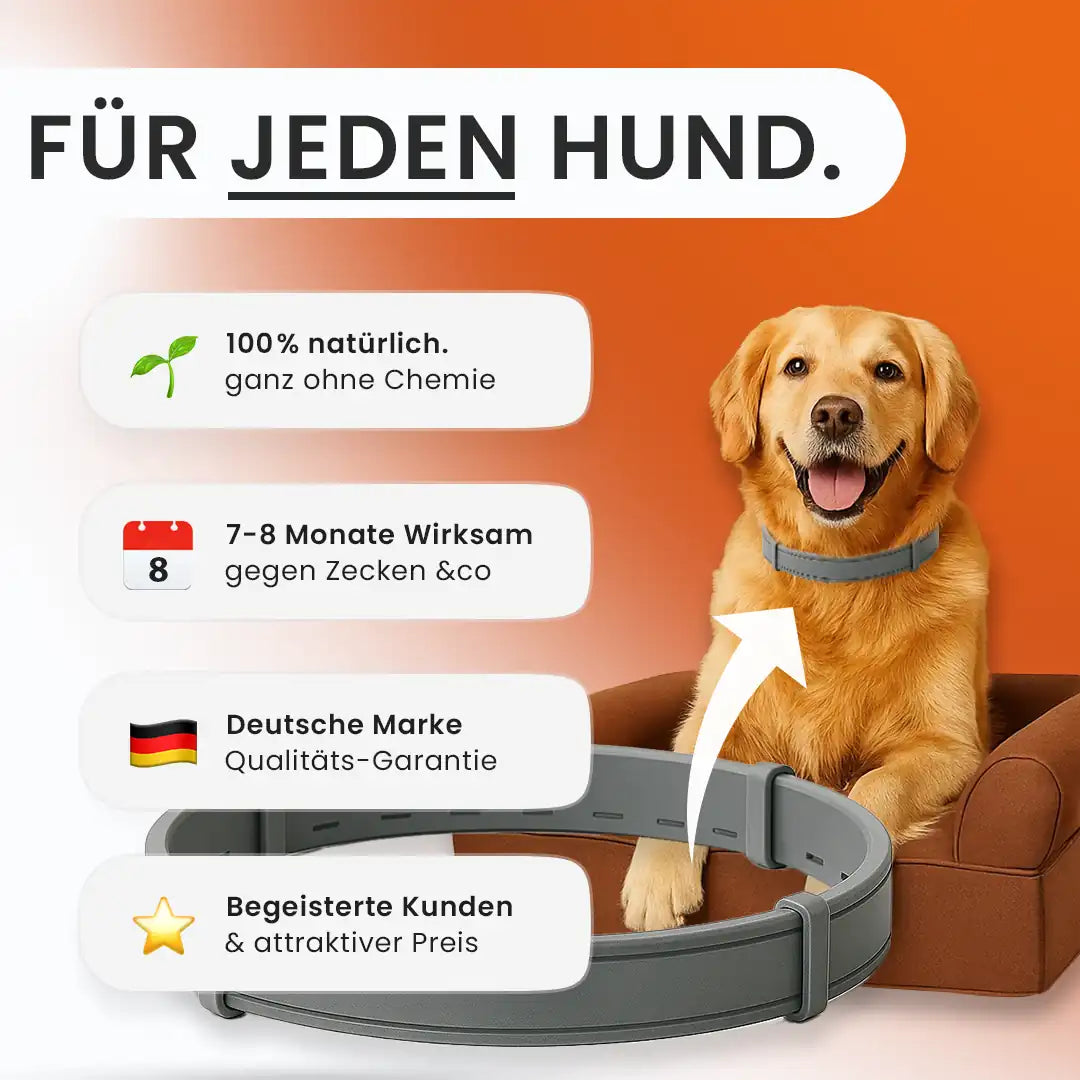 CaniCare - Natürliches Floh- und Zeckenschutz Halsband für Hunde
