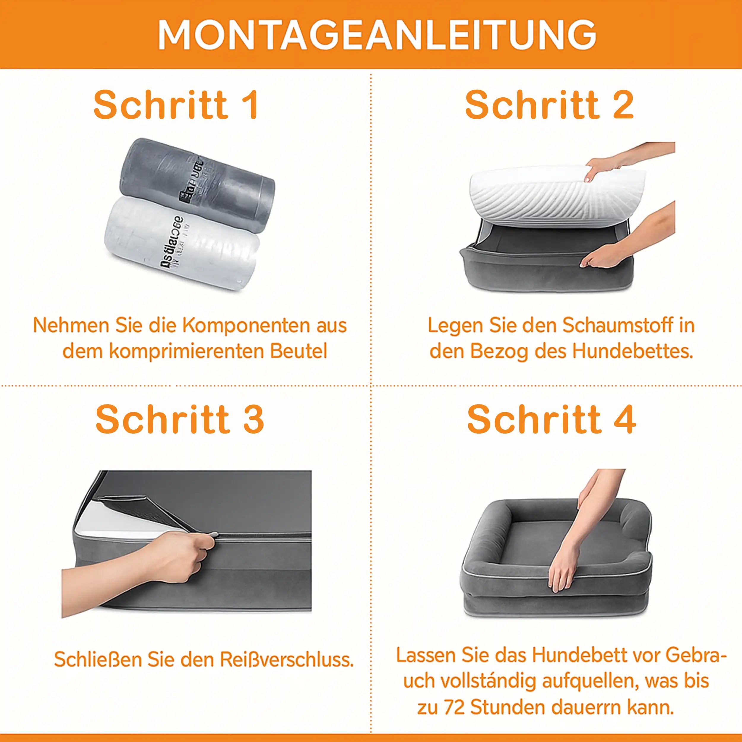 CaniCare - Orthopädisches Hundebett - Memory Foam Waschbar und Wasserdicht